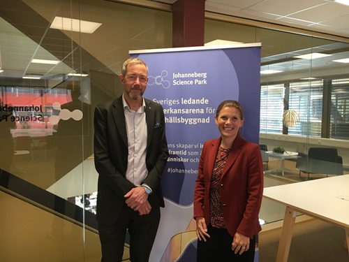 Ebba with Johanneberg's Björn Westling, Director of SME relations
