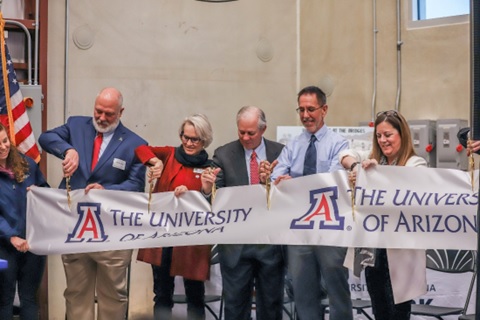 The University of Arizona team cutting the ribbon