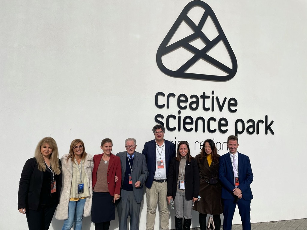 Attendees at the Iberian Meeting outside Creative Science Park