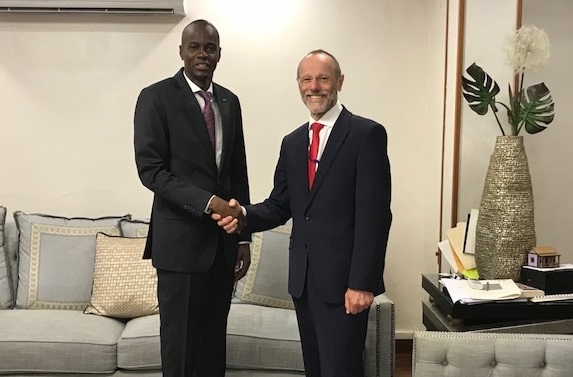 Dr Parry with President Jovenel Moïse of Haiti