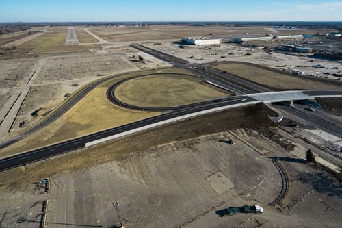 An aerial view of the test track