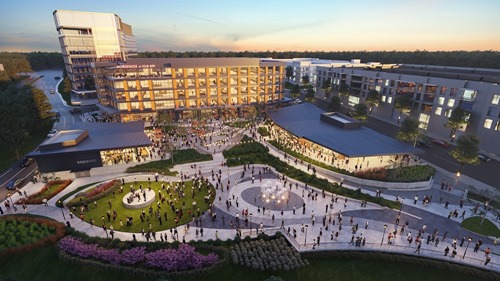 Architect's rendering of the Horseshoe at HUB RTP