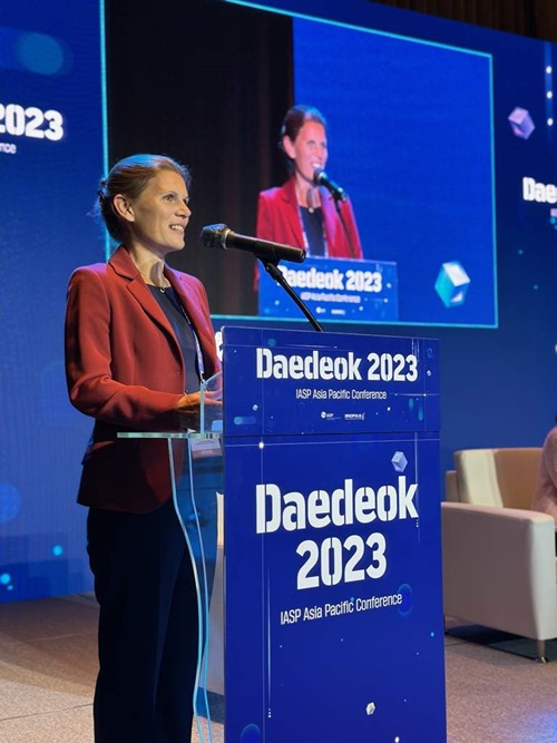 IASP CEO Ebba Lund at the Welcome Ceremony of IASP Daedeok 2023