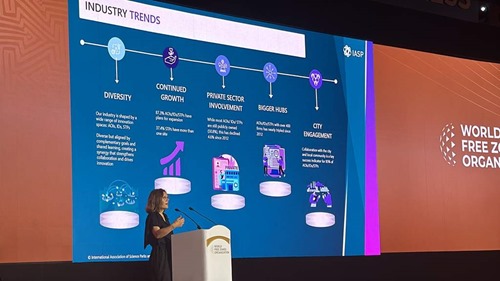 Ebba Lund delivering keynote speech