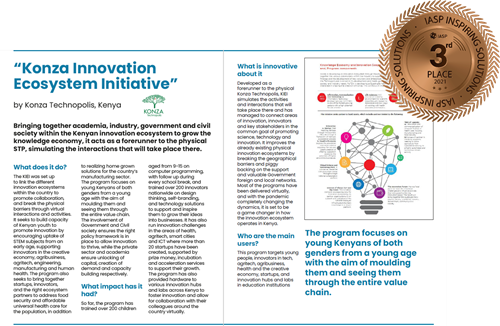 About 3rd place winning solution 'Konza Innovation Ecosystem Initiative'