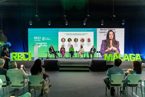 Alicia Izquierdo speaking at RECI Smart Cities panel