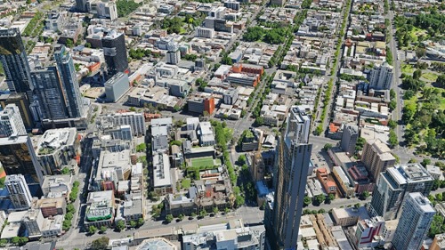 An aerial view of Melbourne Innovation Districts