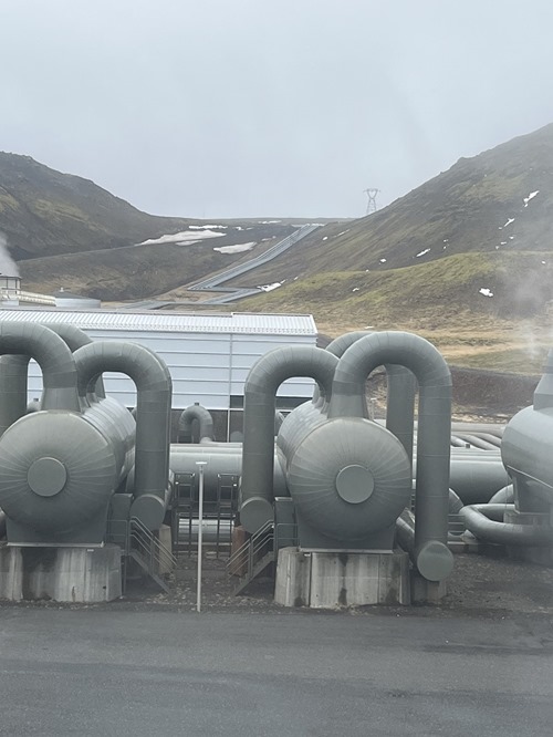 At one of the geothermal power stations
