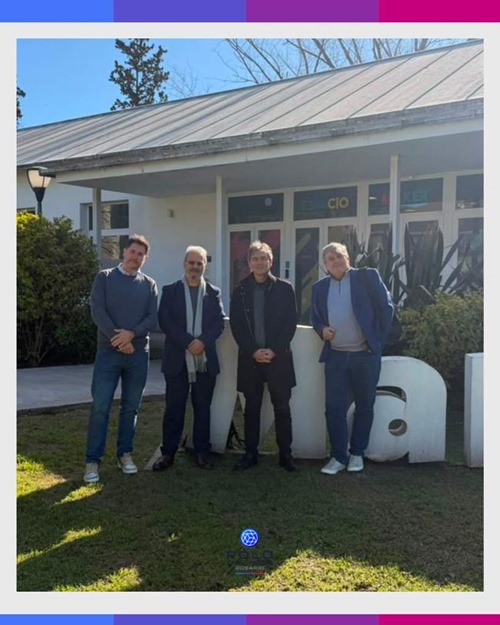 Bruno Albano (Polo Tecnológico), Jorge Audy (Tecnopuc), Guillermo Civetta (Polo Tecnológico), and Luiz Carlos Pinto (Tecnopuc)