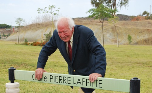 Mr Laffitte with the street that bears his name in Malaga Techpark