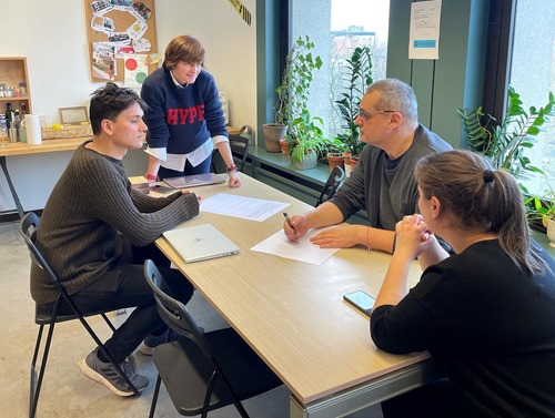 Discussion groups during the training course