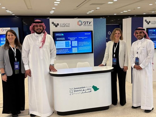 From left to right: Francesca Antoniazzi (Director of Communications and Events, IASP), Mohammed Abusharifah (CEO, DTV), Ebba Lund (CEO, IASP) and, Ahmed A Nawwab (Executive Director, DTV)