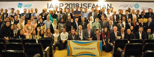 Speakers and delegates after the closing ceremony