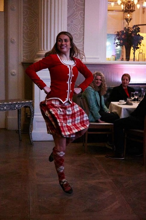 Highland dancer entertaining conference at the evening dinner.