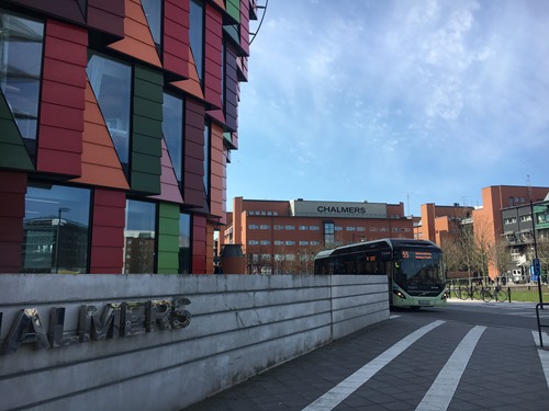 The electric bus which connects Johanneberg and Lindholmen science parks