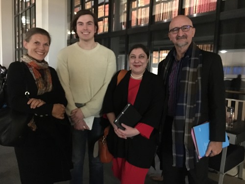 Ebba Lund and Luis Sanz with Knowledge Quarter CEO Jodie Eastwood and communications manager Daniel Stevens