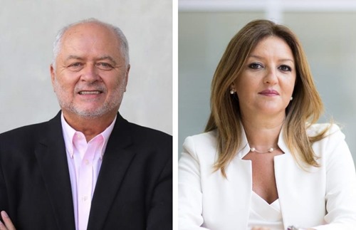 Incoming Advisory Council President Romildo D. Toledo-Filho (left), outgoing, Lamiae Benmakhlouf (right)