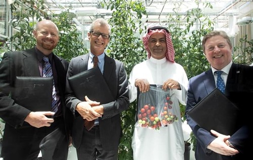 L-R: Red Sea Farms co-founders Dr. R Lefers & M Tester, with RPDC CEO A Almajnouni and Dr. K Cullen,  of KAUST 