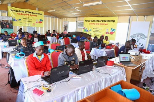 Participants at the STEM bootcamp