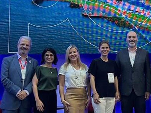 The Alliance for Innovation organising team with Ebba Lund- L-R: Jorge Audy, Flavia Fiorin (Tecnopuc), Cinthia Kulpa (Zenit STP), Silvio Bitencourt (Tecnosinos)