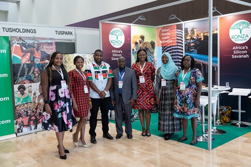 The Konza team at their stand in the exhibition area