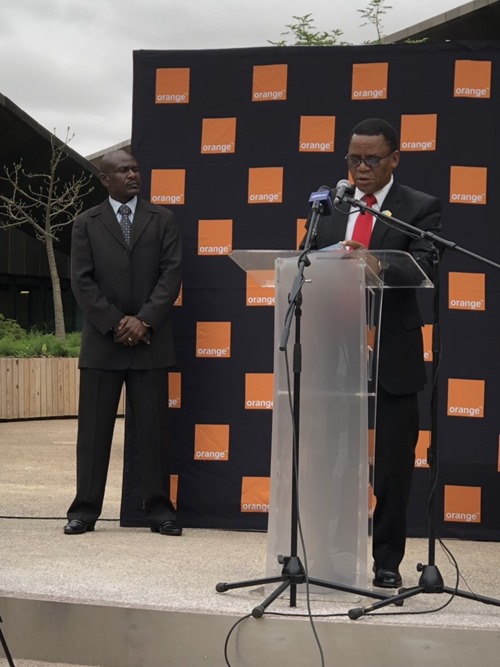 The Vice President of Botswana speaks at the groundbreaking ceremony