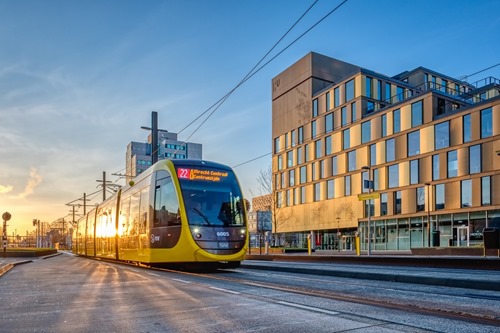 One of the trams serving Utrecht Science Park (photograph: Jelle Verhoeks for Utrecht Science Park)