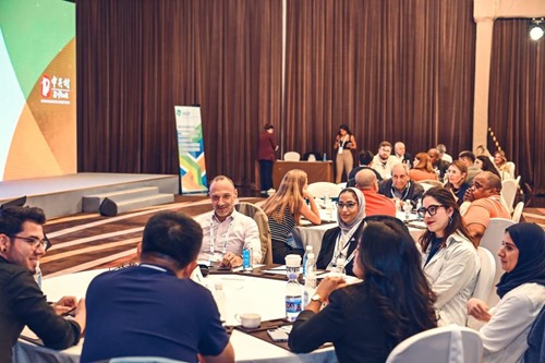 Attendees discussing